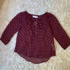 Sheer red polka dot top